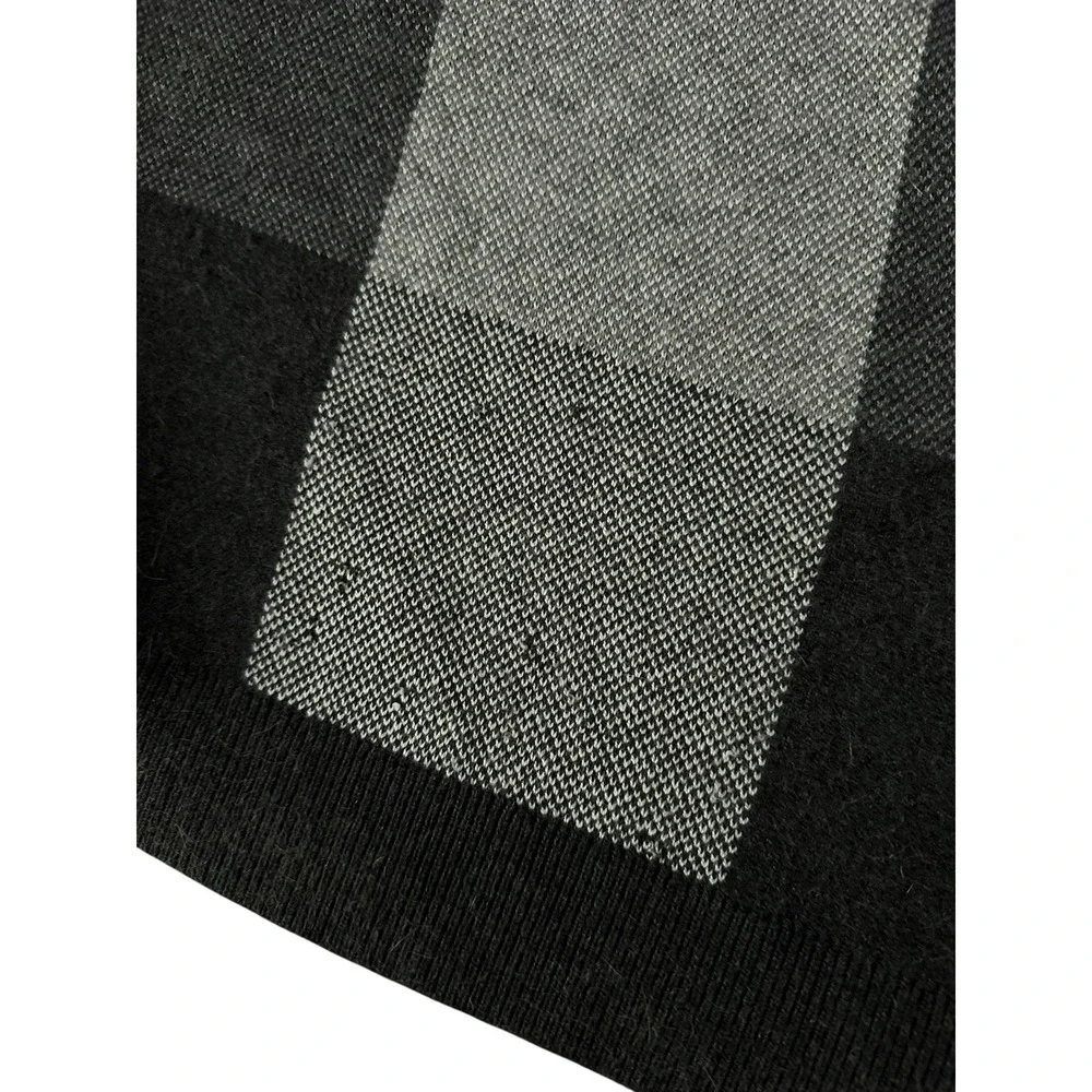 Woolrich Wool‎ Cardigan Wrap LARGE Open Front Plaid Chic Workwear Layering Boxy